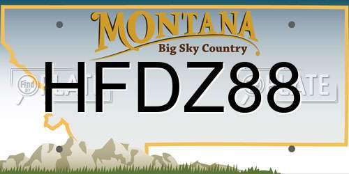 HFDZ88 Montana License Plate