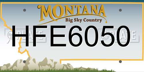 HFE6050 Montana License Plate