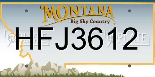 HFJ3612 Montana License Plate