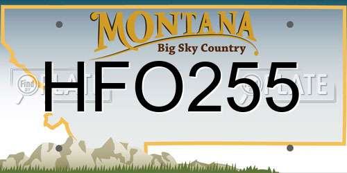 HFO255 Montana License Plate