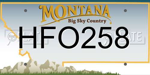 HFO258 Montana License Plate