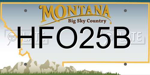 HFO25B Montana License Plate