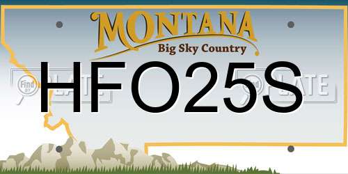 HFO25S Montana License Plate