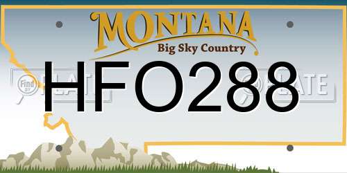 HFO288 Montana License Plate