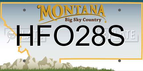 HFO28S Montana License Plate