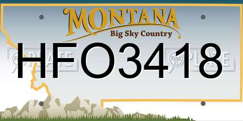 HFO3418 Montana License Plate