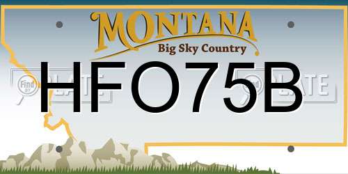 HFO75B Montana License Plate
