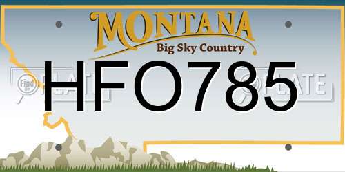 HFO785 Montana License Plate