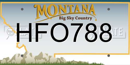HFO788 Montana License Plate