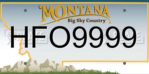 HFO9999 Montana License Plate