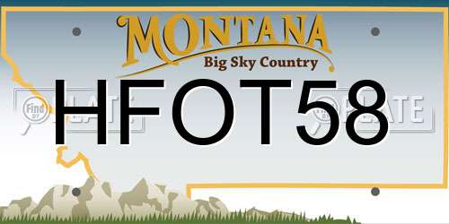 HFOT58 Montana License Plate