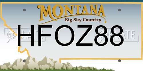 HFOZ88 Montana License Plate