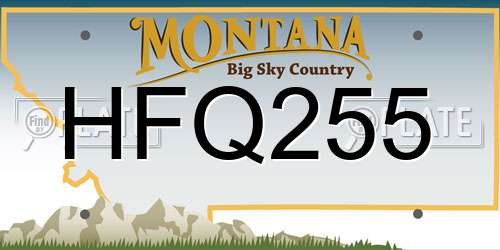 HFQ255 Montana License Plate