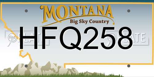 HFQ258 Montana License Plate