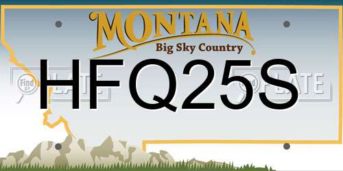 HFQ25S Montana License Plate