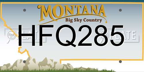 HFQ285 Montana License Plate