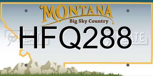 HFQ288 Montana License Plate