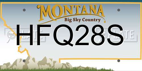 HFQ28S Montana License Plate