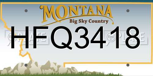 HFQ3418 Montana License Plate