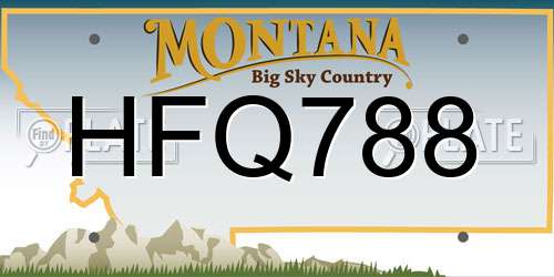 HFQ788 Montana License Plate