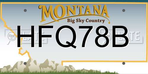 HFQ78B Montana License Plate