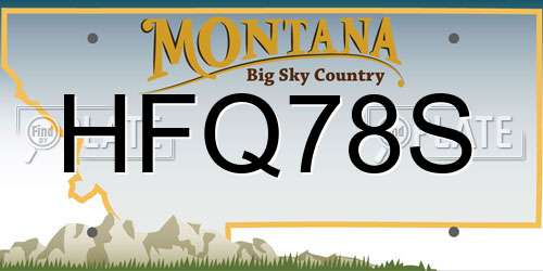 HFQ78S Montana License Plate