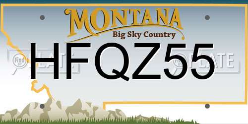 HFQZ55 Montana License Plate