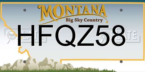 HFQZ58 Montana License Plate