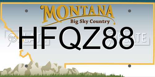 HFQZ88 Montana License Plate