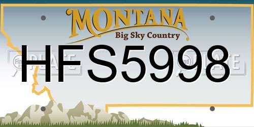 HFS5998 Montana License Plate