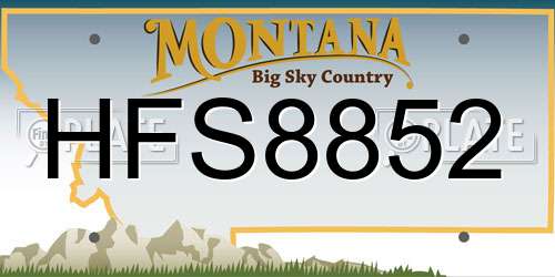 HFS8852 Montana License Plate