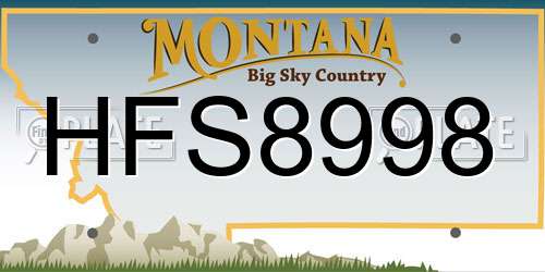 HFS8998 Montana License Plate