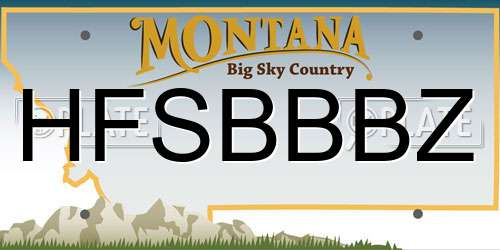 HFSBBBZ Montana License Plate