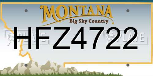 HFZ4722 Montana License Plate