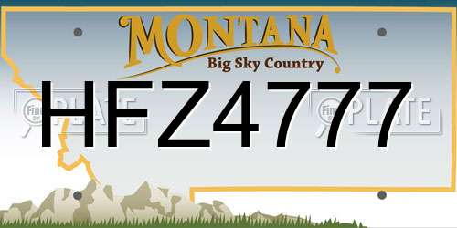 HFZ4777 Montana License Plate