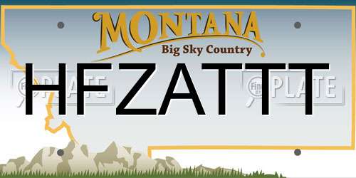 HFZATTT Montana License Plate