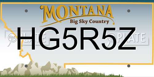 HG5R5Z Montana License Plate