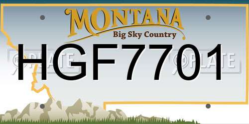 HGF7701 Montana License Plate