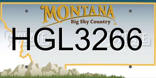 HGL3266 Montana License Plate