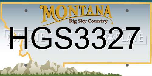 HGS3327 Montana License Plate