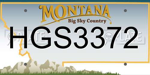 HGS3372 Montana License Plate