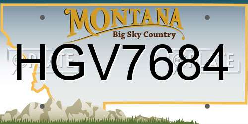 HGV7684 Montana License Plate
