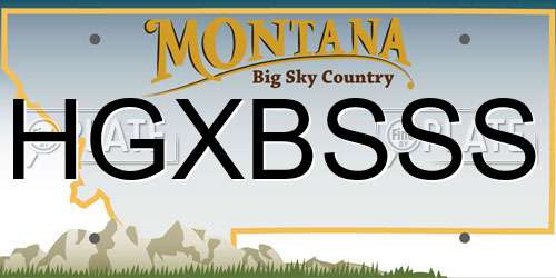 HGXBSSS Montana License Plate