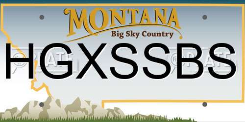 HGXSSBS Montana License Plate
