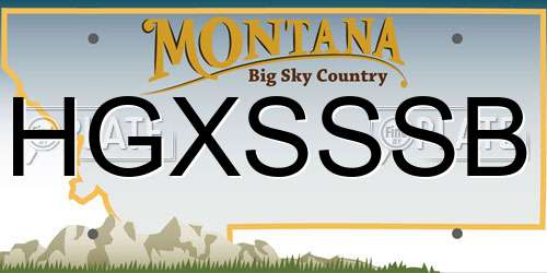 HGXSSSB Montana License Plate