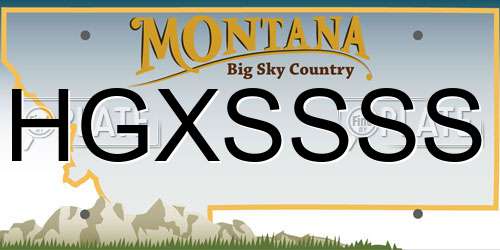 HGXSSSS Montana License Plate