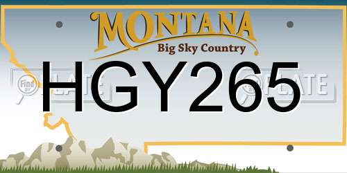 HGY265 Montana License Plate