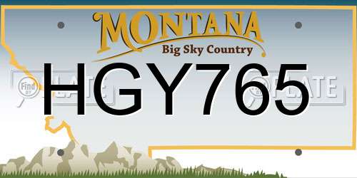 HGY765 Montana License Plate