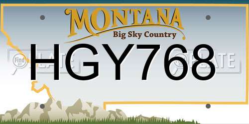HGY768 Montana License Plate