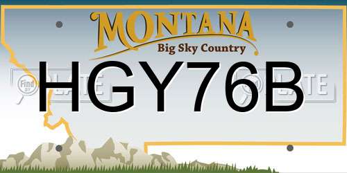 HGY76B Montana License Plate